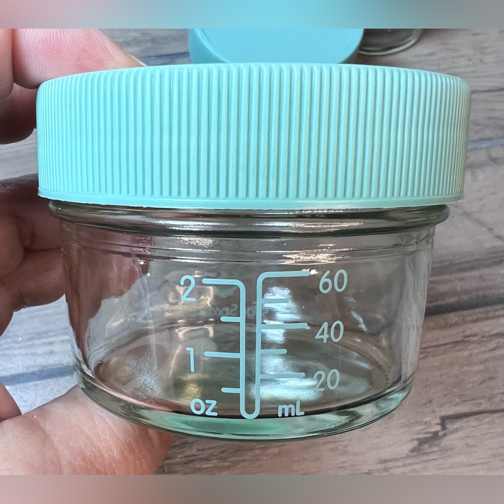 Sage Spoonfuls Glass Baby Food Storage Containers Jars w/Lids set of 6 -BPA Free - Picture 3 of 5